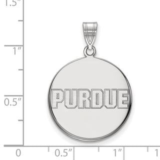 10k White Gold LogoArt Purdue University Block Type Large Disc Pendant