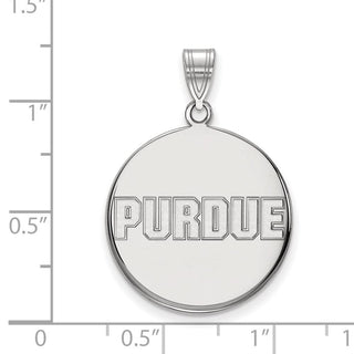 10k White Gold LogoArt Purdue University Block Type Large Disc Pendant