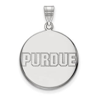 10k White Gold LogoArt Purdue University Block Type Large Disc Pendant