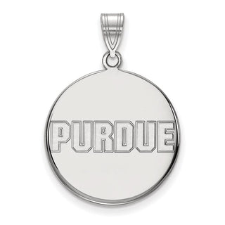 10k White Gold LogoArt Purdue University Block Type Large Disc Pendant