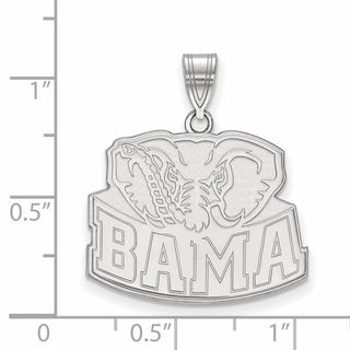 10k White Gold LogoArt University of Alabama Elephant Large Pendant 1W076UAL