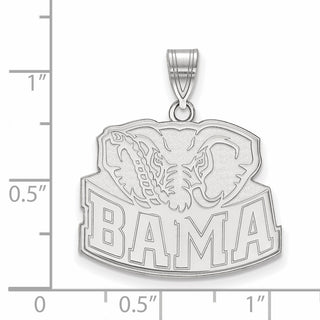 10k White Gold LogoArt University of Alabama Elephant Large Pendant 1W076UAL