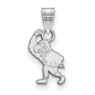 Sterling Silver Rhodium-plated LogoArt University of Iowa Hawk Mascot Small Pendant