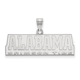 Sterling Silver Rhodium-plated LogoArt University of Alabama Crimson Tide Medium Pendant