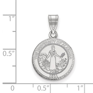 Sterling Silver Rhodium-plated LogoArt University of Alabama Medium Crest Pendant