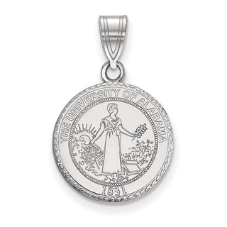 10k White Gold LogoArt University of Alabama Medium Crest Pendant