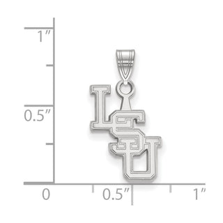 14k White Gold LogoArt Louisiana State University L-S-U Small Pendant 4W079LSU