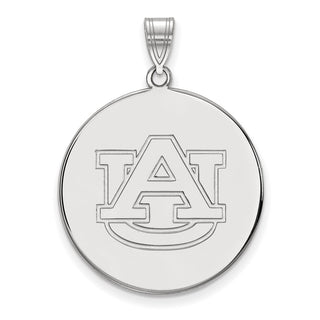 10k White Gold LogoArt Auburn University Extra Large Disc Pendant