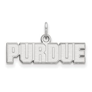 10k White Gold LogoArt Purdue University Block Type Extra Small Pendant