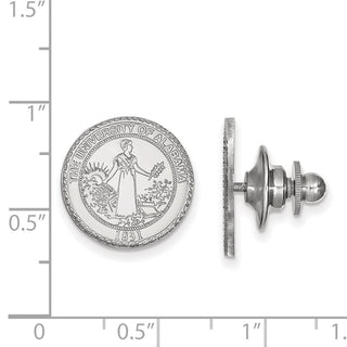 Sterling Silver Rhodium-plated LogoArt University of Alabama Crest Lapel Pin