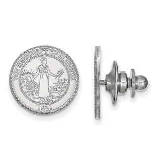 14k White Gold LogoArt University of Alabama Crest Lapel Pin
