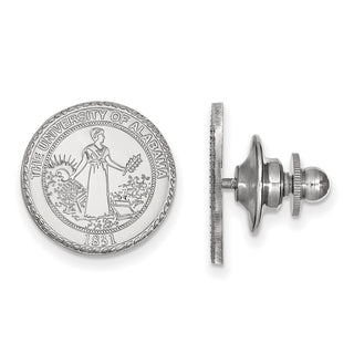 14k White Gold LogoArt University of Alabama Crest Lapel Pin