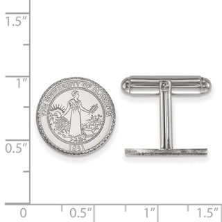 Sterling Silver Rhodium-plated LogoArt University of Alabama Crest Cuff Links
