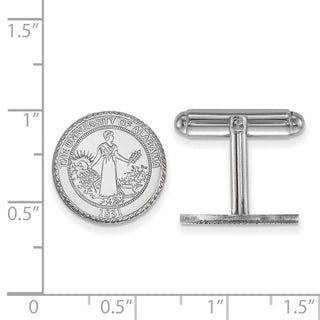 Sterling Silver Rhodium-plated LogoArt University of Alabama Crest Cuff Links