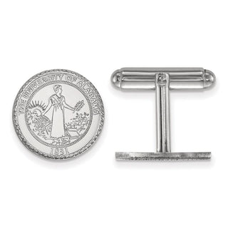 Sterling Silver Rhodium-plated LogoArt University of Alabama Crest Cuff Links