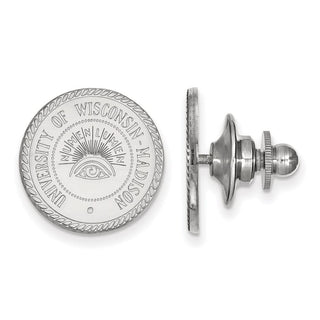 14k White Gold LogoArt University of Wisconsin Crest Lapel Pin