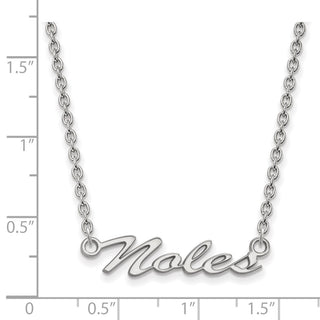 Sterling Silver Rhodium-plated LogoArt Florida State University Noles Script Medium Pendant 18 inch Necklace
