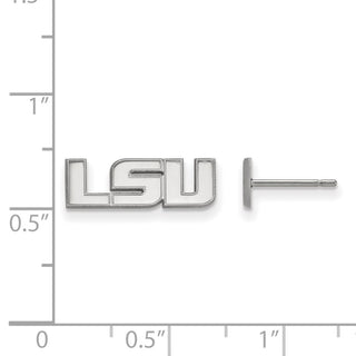 10k White Gold LogoArt Louisiana State University L-S-U Extra Small Post Earrings