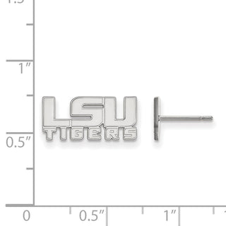 10k White Gold LogoArt Louisiana State University L-S-U Tigers Extra Small Post Earrings