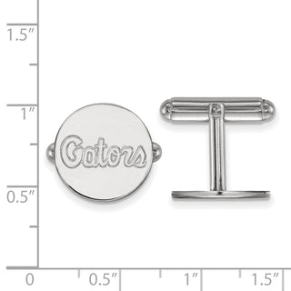 Sterling Silver Rhodium-plated LogoArt University of Florida Gators Script Cuff Links