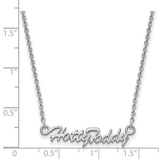 Sterling Silver Rhodium-plated LogoArt University of Mississippi Hotty Toddy Script 18 inch Necklace