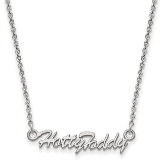Sterling Silver Rhodium-plated LogoArt University of Mississippi Hotty Toddy Script 18 inch Necklace