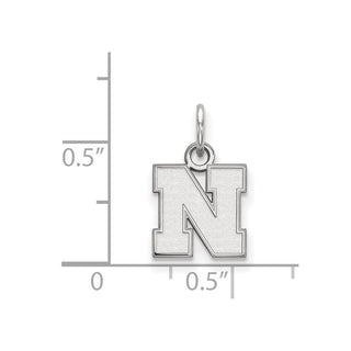 Sterling Silver Rhodium-plated LogoArt University of Nebraska Letter N Extra Small Pendant