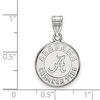 10k White Gold LogoArt University of Alabama Crimson Tide Medium Disc Pendant