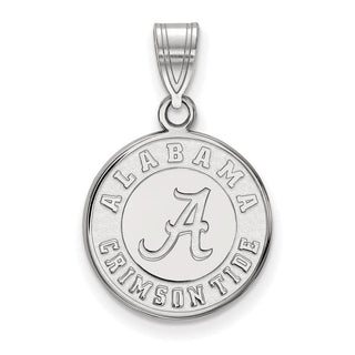 10k White Gold LogoArt University of Alabama Crimson Tide Medium Disc Pendant