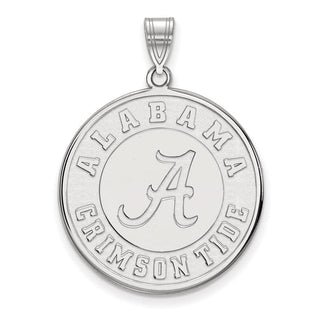 10k White Gold LogoArt University of Alabama Crimson Tide Extra Large Disc Pendant