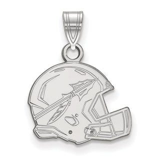 14k White Gold LogoArt Florida State University Arrow Medium Football Helmet Pendant