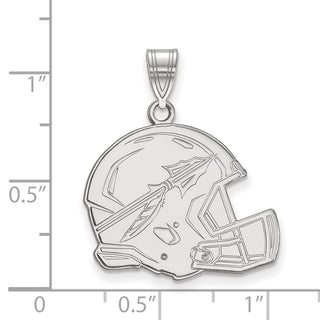 Sterling Silver Rhodium-plated LogoArt Florida State University Arrow Large Football Helmet Pendant