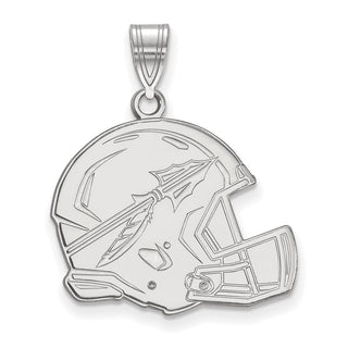 Sterling Silver Rhodium-plated LogoArt Florida State University Arrow Large Football Helmet Pendant