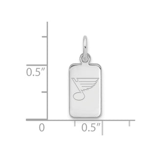 Sterling Silver Rhodium-plated NHL LogoArt St Louis Blues Tag Pendant