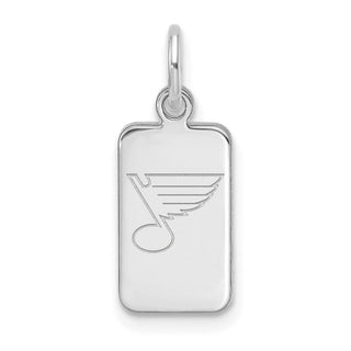 Sterling Silver Rhodium-plated NHL LogoArt St Louis Blues Tag Pendant