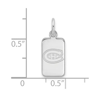 Sterling Silver Rhodium-plated NHL LogoArt Montreal Canadiens Tag Pendant