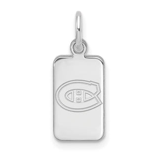 Sterling Silver Rhodium-plated NHL LogoArt Montreal Canadiens Tag Pendant