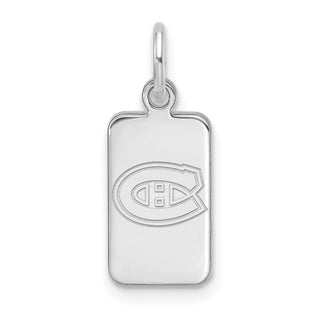 Sterling Silver Rhodium-plated NHL LogoArt Montreal Canadiens Tag Pendant
