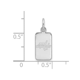 Sterling Silver Rhodium-plated NHL LogoArt Washington Capitals Tag Pendant