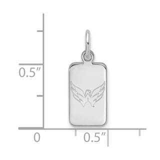 Sterling Silver Rhodium-plated NHL LogoArt Washington Capitals Tag Pendant