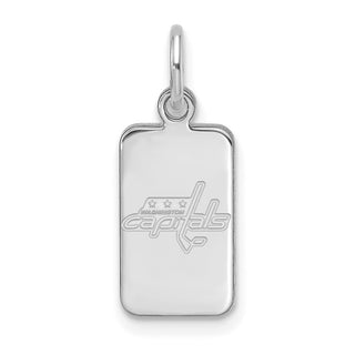 Sterling Silver Rhodium-plated NHL LogoArt Washington Capitals Tag Pendant