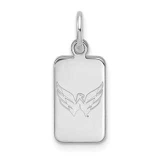 Sterling Silver Rhodium-plated NHL LogoArt Washington Capitals Tag Pendant