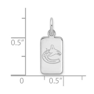 Sterling Silver Rhodium-plated NHL LogoArt Vancouver Canucks Tag Pendant