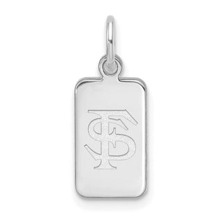 Sterling Silver Rhodium-plated LogoArt Florida State University Tag Pendant