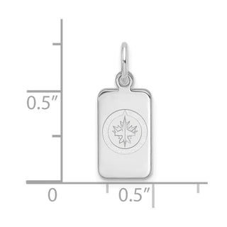 Sterling Silver Rhodium-plated NHL LogoArt Winnipeg Jets Tag Pendant