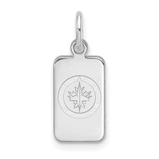 Sterling Silver Rhodium-plated NHL LogoArt Winnipeg Jets Tag Pendant