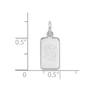 Sterling Silver Rhodium-plated NHL LogoArt Seattle Kraken Tag Pendant