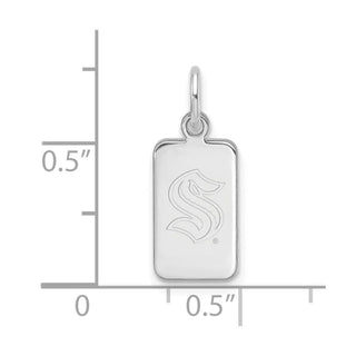 Sterling Silver Rhodium-plated NHL LogoArt Seattle Kraken Tag Pendant