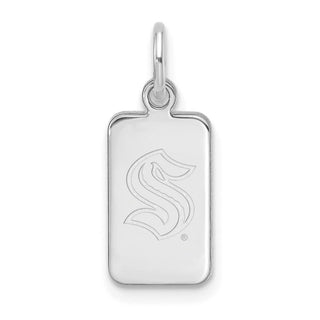 Sterling Silver Rhodium-plated NHL LogoArt Seattle Kraken Tag Pendant