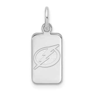 Sterling Silver Rhodium-plated NHL LogoArt Tampa Bay Lightning Tag Pendant